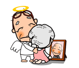 "One Day"  Grandma and grandpa. sticker #599958