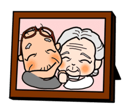 "One Day"  Grandma and grandpa. sticker #599961