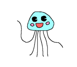 Cute jellyfish sticker #643906