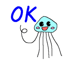 Cute jellyfish sticker #643911