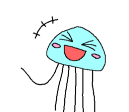 Cute jellyfish sticker #643928