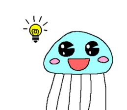 Cute jellyfish sticker #643931