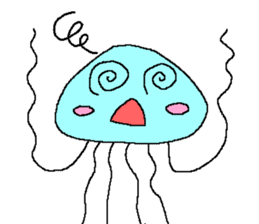Cute jellyfish sticker #643932