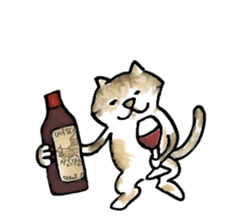 Wine Life with cat sticker #1620443