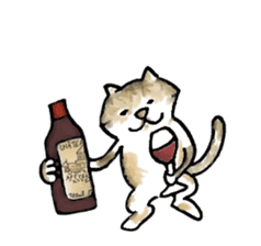 Wine Life with cat sticker #1620443