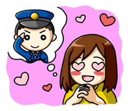 policeman with his wife sticker #2661520