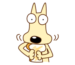 long face dog sticker #3444429