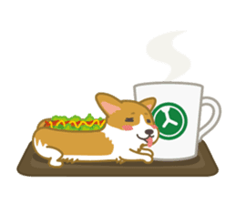 Hot dog-Corgi (English ver.) sticker #3699693