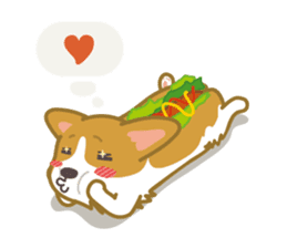 Hot dog-Corgi (English ver.) sticker #3699712