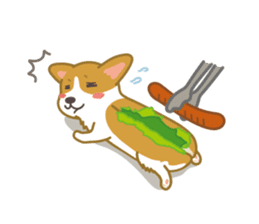 Hot dog-Corgi (English ver.) sticker #3699717