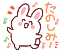 Crayon rabbit sticker #3734046