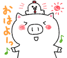 Crayon pig sticker #3811567
