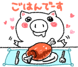 Crayon pig sticker #3811573