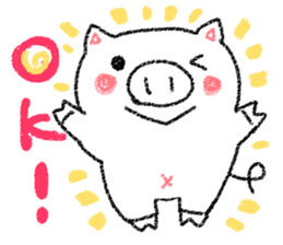 Crayon pig sticker #3811581