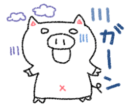 Crayon pig sticker #3811594