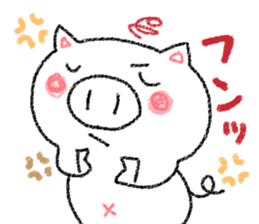Crayon pig sticker #3811595
