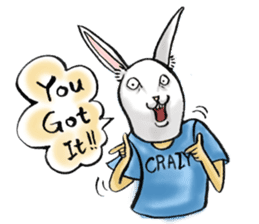 Crazy Rabbit Head sticker #4070117