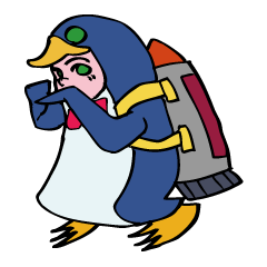 A penguin boy willing to fly.
