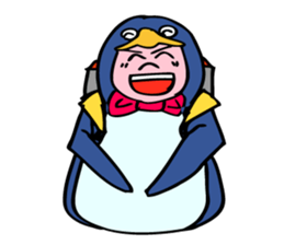 A penguin boy willing to fly. sticker #5850051