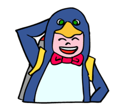 A penguin boy willing to fly. sticker #5850052