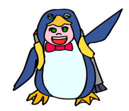 A penguin boy willing to fly. sticker #5850054
