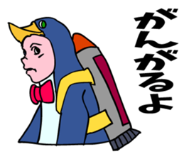 A penguin boy willing to fly. sticker #5850059