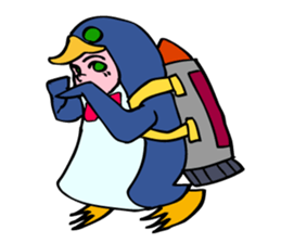 A penguin boy willing to fly. sticker #5850062