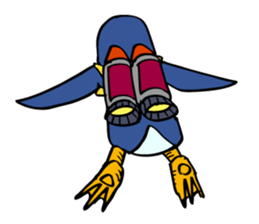 A penguin boy willing to fly. sticker #5850081