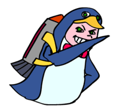 A penguin boy willing to fly. sticker #5850083