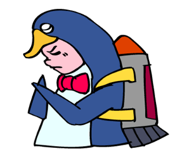 A penguin boy willing to fly. sticker #5850085