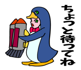 A penguin boy willing to fly. sticker #5850086
