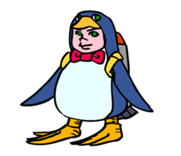 A penguin boy willing to fly. sticker #5850087