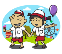 Si Udin & Sarini (english) sticker #6033779