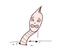 Funny Earthworm sticker #6913315