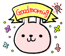 Cheering message rabbit.English sticker #7180024