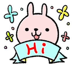 Cheering message rabbit.English sticker #7180025