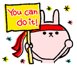 Cheering message rabbit.English sticker #7180026