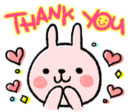 Cheering message rabbit.English sticker #7180029