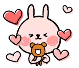 Cheering message rabbit.English sticker #7180031