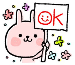 Cheering message rabbit.English sticker #7180032