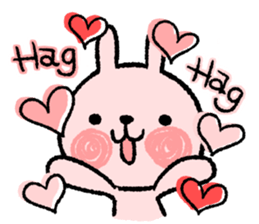 Cheering message rabbit.English sticker #7180040