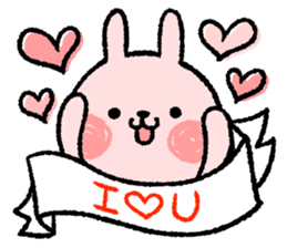 Cheering message rabbit.English sticker #7180041