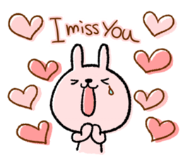 Cheering message rabbit.English sticker #7180042