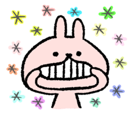 Cheering message rabbit.English sticker #7180044