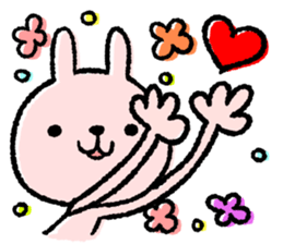 Cheering message rabbit.English sticker #7180048