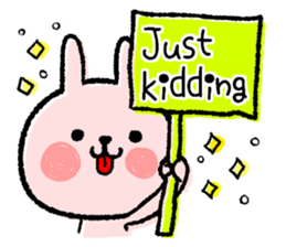 Cheering message rabbit.English sticker #7180056