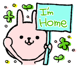 Cheering message rabbit.English sticker #7180058