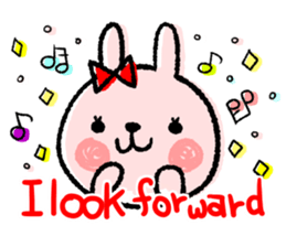 Cheering message rabbit.English sticker #7180059