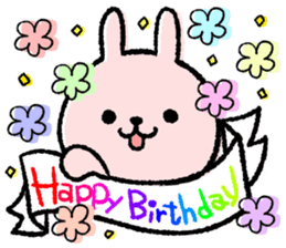 Cheering message rabbit.English sticker #7180060