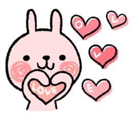 Cheering message rabbit.English sticker #7180063